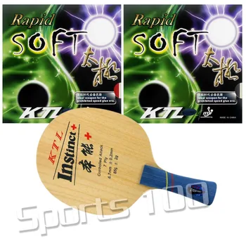 Профессиональный. Ракетка для настольного тенниса KTL Instinct + Длинная Shakehand FL с 2 штучками Rapid-Soft