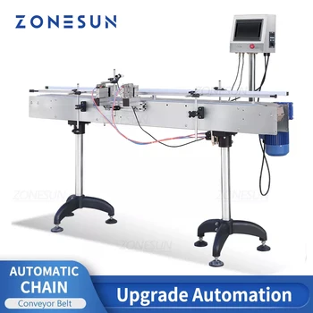 Автоматическая цепная конвейерная лента Zonesun ZS-CB100P 1,9 м для транспортировки товаров, используемая в производственной линии для розлива и укупорки