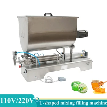 Машина для наполнения пасты в U-образном бункере, Машина для смешивания перцового соуса, сливочного масла, Количественная машина для наполнения 10-100 мл