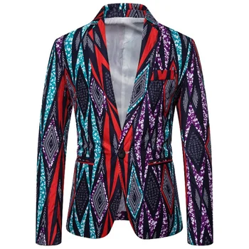 16 цветов, Мужские Блейзеры в Гавайском стиле, Весенне-осеннее повседневное пальто с принтом, приталенный костюм с цветочным рисунком, Куртки M-3XL