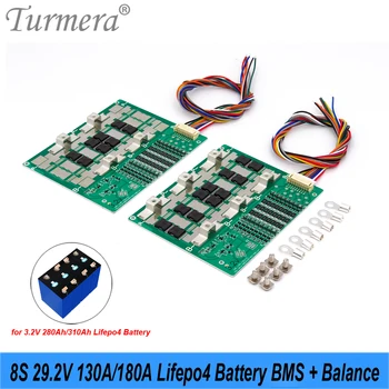 Turmera 8S 24V 29,2 V 130A 180A Плата защиты аккумулятора BMS Balance Lifepo4 для использования батарей Lifepo4 3,2 V 100Ah 200Ah 280Ah 320Ah