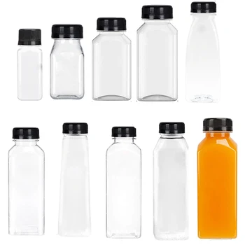 20шт Пустая Прозрачная Пластиковая Бутылка для Воды объемом 60 мл-300 мл с Крышками, Многоразовые Бутылки Для Сока, Контейнеры Для Приготовления Соков и Смузи С Воронкой