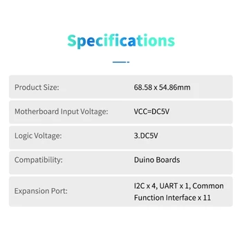 Плата расширения Duino DC5V с портом расширения I2C UART для плат RGBDuino Прямая поставка