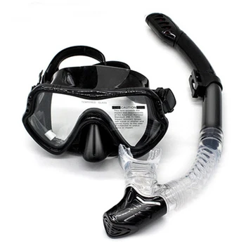 Маска для подводного плавания с широким обзором Силиконовая юбка Трехлинзовая панорамная маска для подводного плавания для взрослых Снаряжение для дайвинга