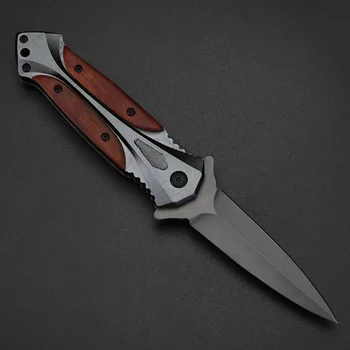 Складной нож с деревянной ручкой, карманный нож для улицы, походный EDC, охотничий нож, многофункциональный нож высокой твердости