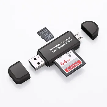 2 В 1 USB OTG Кард-ридер Флэш-накопитель Высокоскоростной USB2.0 Универсальная OTG TF/SD карта для телефона Android Компьютерные удлинители