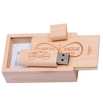 SHANDIAN USB 2,0 Деревянный + коробка флэш-накопитель с Бесплатным Пользовательским ЛОГОТИПОМ Флеш-накопитель 4 ГБ 16 ГБ 32 ГБ 64 ГБ Memory Stick Свадебные Фотографии Подарки