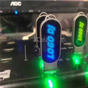 2023 Совершенно Новый DJ Креативный Красочный СВЕТОДИОДНЫЙ ЛОГОТИП USB 2.0 Memory Flash Pendrive 16GB 32GB 64GB 128GB