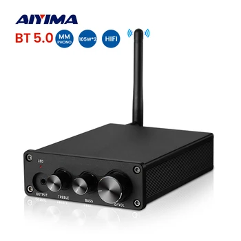 AIYIMA Audio MM/MC Phono Bluetooth Усилитель TPA3221 100Wx2 Hi-Fi Стерео Усилитель Мощности для проигрывателя, Фонографа, Управления высокими басами