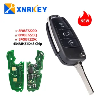 XNRKEY 3 Кнопки Дистанционного Автомобильного Брелока ID48 с Чипом 433 МГц для Audi Audi A3 S3 2012-2019 Без Ключа Go 8V0837220