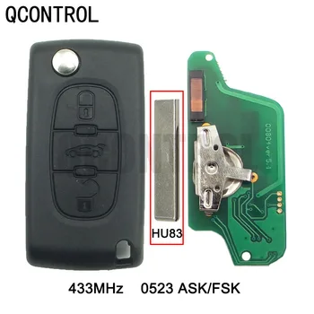 QCONTROL Дистанционный Автомобильный ключ 3 Кнопки для PEUGEOT 807 407 308 307 207 CC SW Expert Partner CE0523 ASK/FSK, HU83 Blade