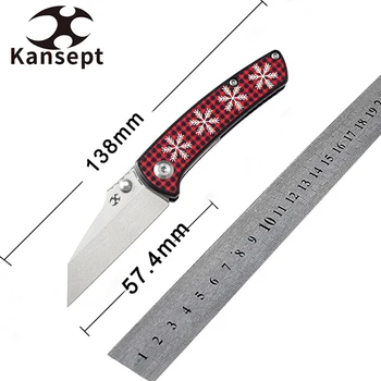 Kansept Little Main Street T2015AC Компактные Карманные Ножи 154 см Лезвие с Принтом Снежинки Красный Черный G10 Ручка Складной Нож для EDC