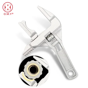 Многофункциональный Универсальный ключ с короткой ручкой, большой открывающийся ключ для ванной комнаты, регулируемый инструмент для ремонта из алюминиевого сплава, инструменты 