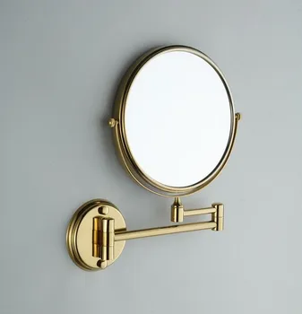 Хромированное круглое 8-дюймовое настенное зеркало, Косметическое зеркало, двухстороннее 7-кратное Увеличительное зеркало для макияжа в ванной, Поворотные зеркала на 360 градусов