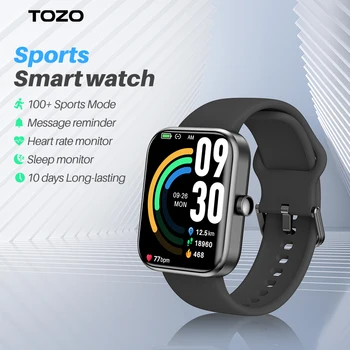 Смарт-часы TOZO S3 с функцией Bluetooth для звонков с частотой сердечных сокращений, водонепроницаемые IP68 для мужчин и женщин, совместимые с iPhone и Android
