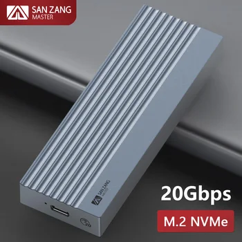 SANZANG M.2 NVMe SSD Корпус 20 Гбит/с USB 3,0 Type C PCIe HD Внешний Корпус USB3 M2 Коробка для хранения Крышка Твердотельный жесткий диск