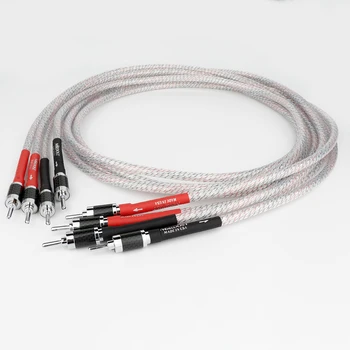 Пара hifi Valhalla 7N OFC Посеребренный аудио кабель для динамика Hi-End Cabon fiber кабель громкоговорителя типа 