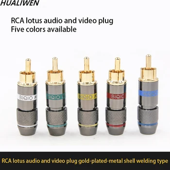 2 шт./1 пара позолоченных разъемов RCA штекерный адаптер RCA Аудио/видео Разъем для подключения проводов Поддержка кабеля 6 мм Черный и красный Супер быстрый