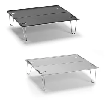 Мини-стол Складной Походный Металлический Портативный Стол для пикника для барбекю на открытом воздухе Серебристый