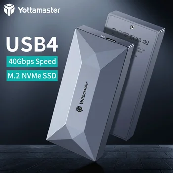 Yottamaster M.2 NVMe корпус SSD USB4 Thunderbolt 4 40 Гбит/с для Thunderbolt 3/4/USB3.2 до 2700 Мбит/с-2280 PCIE4.0 Gen4 *4