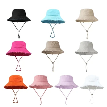Летняя Женская шляпа рыбака, уличная панама, Потертая кепка с широкими полями