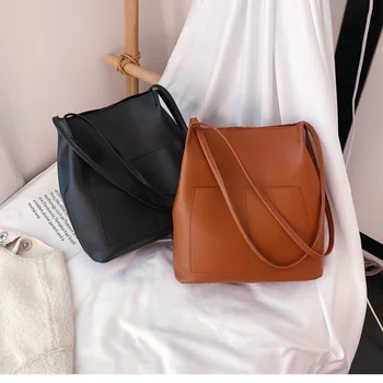 Модный багаж и сумки, женские сумки через плечо, новая нишевая мини-универсальная сумка-мешок из искусственной кожи, черные женские сумки-болсосы
