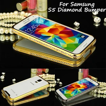 Для Samsung S5 S 5 G900 Бампер Роскошный Бриллиантовый Кристалл Bling Металлический Бампер Чехол для Samsung Galaxy S5 G900 I9600 G900F G900A