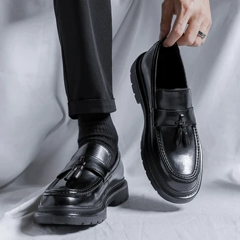 Итальянские модельные кожаные туфли, кожаные туфли lefse, мужская официальная обувь, мужские офисные туфли 2023, роскошные оксфордские туфли из лакированной кожи для вечеринки