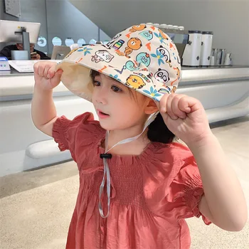 Весенне-летняя солнцезащитная шляпа для мальчиков и девочек, детская шляпа с тонким разрезом, ветрозащитная рыбацкая шапка, Детская шапочка для бассейна